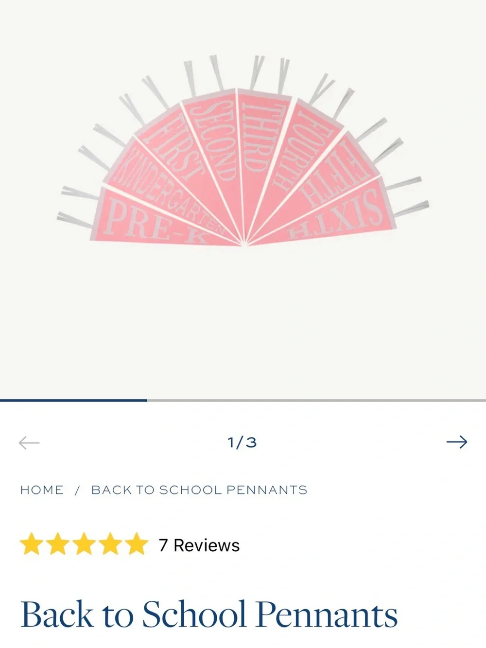 Beaufort bonnet company back to school pennant - pink pre-k